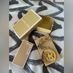 Gold Michael Kors Key Holder with MK Logo